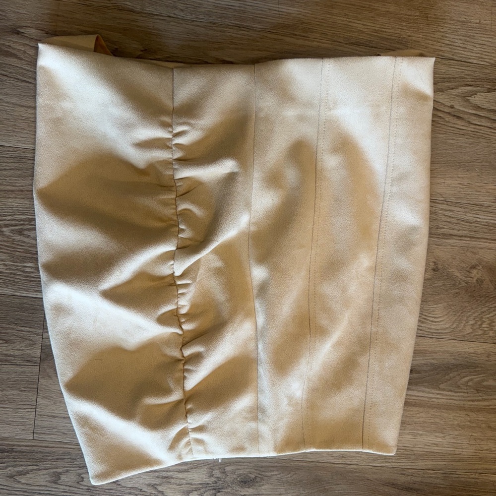 Free People Beige Ruched Mini Skirt - Picture 5 of 7